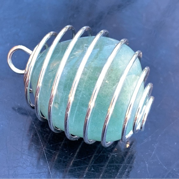 Aventurine Zenergy Gems Tumble Stone Crystal Pendant + 20" Stainless Steel Chain - Picture 8 of 17